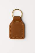 Personalized Brown premium leather keychain keyring with brass hardware with Initials
