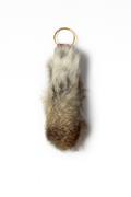 Mixed Rabbit fur keychain keyring with brass hardware