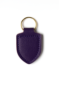 Purple Italian Pebble Leather keychain keyring with brass hardware