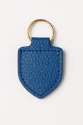 Blue ostrich keychain keyring with brass hardware