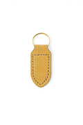 Mini beige ostrich keychain keyring with brass hardware